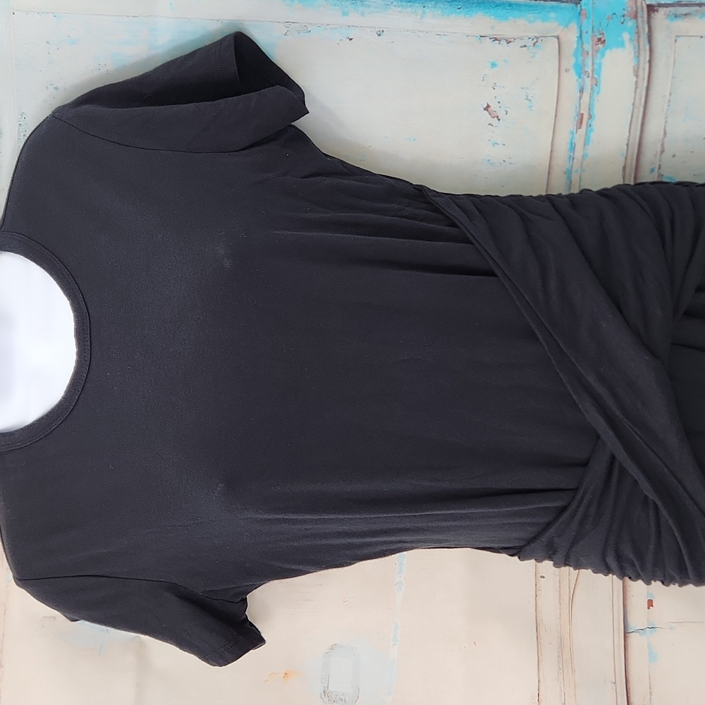 James Perse Black Classic‎ Twist Front Tee Shirt Dress - Picture 3 of 9
